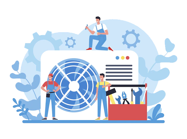 فنيو شركة ألفا الحديثة يقومون بتركيب وصيانة أنظمة التكييف المركزي والتبريد في السعودية